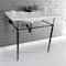 Fauceture KVPB37227W4MB 37-Inch Console Sink with Brass Legs (4-Inch, 3 Hole), White/Matte Black KVPB37227W4MB - alternate 4